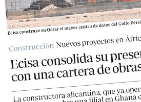 ECISA CONSOLIDA SU PRESENCIA INTERNACIONAL CON UNA CARTERA DE OBRAS DE 300 MILLONES